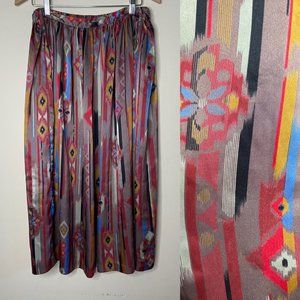 Vintage 80s Glances Southwestern Western Ethnic Elastic Waist Skirt Size 12